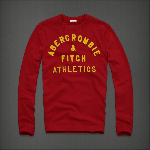 Abercrombie Fitch Hombres De Cuello Redondo Largo Remera AF5831